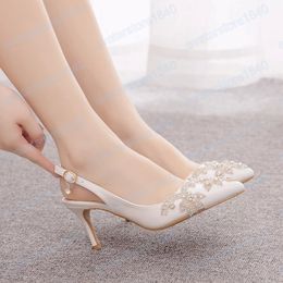 Women Sandals Female Party Dress Rhinestone White Wedding Shoes Ladies High Heels Pumps Fashion Stiletto