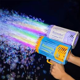 69 Holes Electric Bubble Gun Gatlin Bubble Gun Machine Soap Bubbles Magic Bubble for Bathroom Outdoor Toys For Children 220707