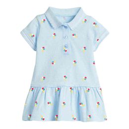 Little maven Frocks for Girls Summer Baby Girl Children Clothes Toddler Cotton Strawberry Print Dress for Kids 2-7 Years G220506