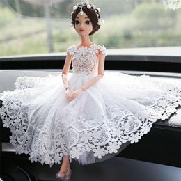 Car Cute Lace Wedding Doll Products Diamond For Goods Interior Accessories Decoration Women 220707