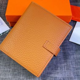 Men's and Women's New Designer Fashion Solid Colour Cowhide Inner Zipper Pocket Vertical Wallet Credit Card Bank Card Card Holder