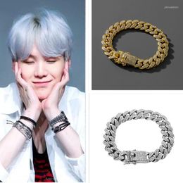 Link Bracelets Chain Kpop PROOF SUAG With The Same Buckle Zircon Bracelet Trend Men Hip-hop Rock Jewellery Couple Accessories GiftLink