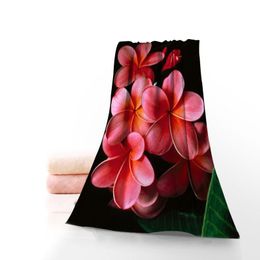 Towel Custom Plumeria Printed Cotton Face/Bath Towels Microfiber Fabric For Kids Men Women Shower 70X140cmTowel