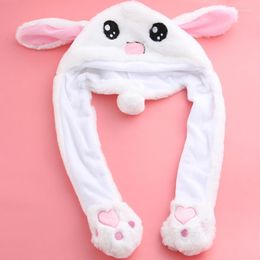 Beanie/Skull Caps Plush Moving Ears Hat Douyin Hand Pinching Ear To Move Vertical Cap Kids Women Party Stage Performance Gifts Pros22