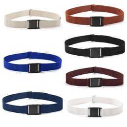 Belts Colours Fashion For Men Women Stretch Belt Elastic Adjustable Strap With Flat Buckle Jeans Pants CinturonesBeltsBelts