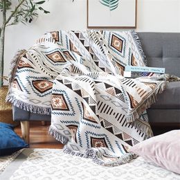Plaid Blankets Knitted Nordic Sofa Sofa Cover Full Blanket Striped Room Bedside Blanket for Home Decoration cobertor manta 220527