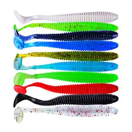 hot 10 color soft jelly lure drop shot fishing tackle bait jig paddle tail sinking soft silicone fishing lures shad 8.5cm 2.4g K1639