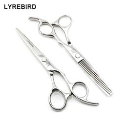 Japan Hair Scissors set Silver 5.5 INCH 6 dressing scissors Cutting Very Sharp Lyrebird 220317