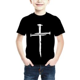 Мужские футболки Jumeast Мужская девочка девочка 3D Детская футболка пасхальная католик Иисус Кросс мода с коротким рукавом детские спортивные топы.