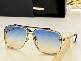 -Luxuriöse Designer Sonnenbrille für Mann Frauen High Grad Quadratisch getrimmte Metall Sonnenbrille Mach Sechs große übergroße ovale Frame Goggle Fahren Strand Brillen Lünetten
