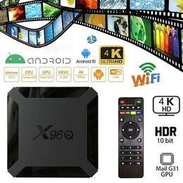 X96Q TV Box Android 10.0 Allwinner H313 1G 8G/2GB 16GB Smart media player 2.4G Wifi 4K 100m lan vs x96 mini