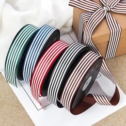 (45meters/lot) 25mm Stripe Grosgrain Ribbon for Wedding Decor DIY Crafts Bows Handmade Gift Wrapping Party Wedding Decoratives