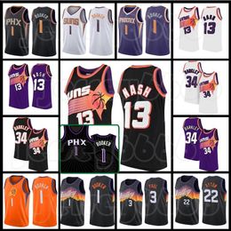 Mesh Steve 13 Nash Devin 1 Booker Men Deandre 22 Ayton Chris 3 Paul Jersey Retro Charles 34 Barkley Basketball Phoenix''Suns''75th Anniversary Jerseys