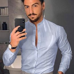 Men's Shirt Long Sleeve Hawaiian Social Luxury Button Up Cardigan Blouses Wholesale Single Breasted Turn-down Collar Broad 220323