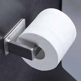 Bathroom Toilet Paper Roll Holder Self Adhesive Stainless Steel Kitchen Tissue Hanging Wall Mounted Brushed Y200108