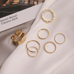 Cluster Rings 7 Pcs/set Female Cocktail Party Charm Lady Wedding Engagement Ring Fashion Bridel Finger Date Love Token Gift For Wife