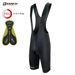 Darevie Cycling Bib Shorts Men 3D Pad Shockproof Cycling Bib Shorts Pro Korea Lycra Breathable Cool 6 Hours Ride Bike Bib Shorts T200602