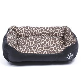 10-Color Paw Dog Nest Autumn And Winter Square Pet Sofa Dog Bed Waterproof Bottom Soft Fur Warm Cat Bed Nest Pet Dog Supplies 210224