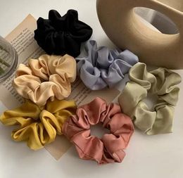 Lady Hair Scrunchies Ring Stretch Hairband Solid Colour Elastic Bubble Sports Dance Silk Soft Charming Hair band Ponytail Holder