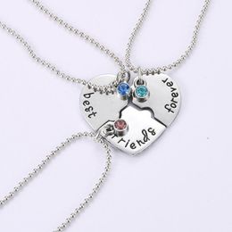 Pendant Necklaces Fashionable Korean Necklace Women Bead Chain 4 Piece Set Friend Friendship Bff Matching JewelryPendant