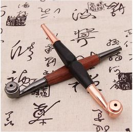 Creative wooden pipe filter cigarette holder chimney circular type cleanable