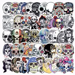 50PCS Cartoon Colour Horror Skull Halloween Skeleton Graffiti Sticker Luggage Flat Skateboard Ghost Face Waterproof Sticker Wholesale