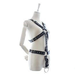 Man PU Leather sexy Restraints Set With Phallus Penis Ring Male Exotic Dress Gays Game Body Bondage Belts