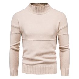 Men's Sweaters S Slim Fit Turtleneck Sweater Cashmere Knitted Pullover Solid Colour Business Casual Knitwear Men ClothingMen's