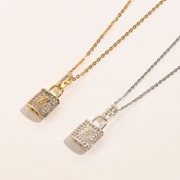 Luxus Designer Halskette Choker Kette Kristall 18K vergoldet 925 Silber vergoldet Edelstahl Buchstaben Anhänger Mode Damen Schmuck ZG1661