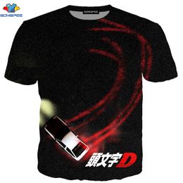 alt Black Anime T shirt Print Drift Fashion Harajuku T Shirt Short Sleeve Initial Tee AE86 D Men Women Hip Hop Top 220623