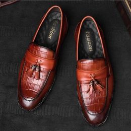 Genuine Leather Business Men's Dress Shoes for Men Quality Loafers Soft Moccasins 1129