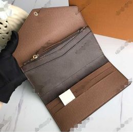 Top Quality Envelope Long Wallets Cowhide Coin Purse Designer Clutch Bags Women Lady Luxury Purses Passport ID Card Bag