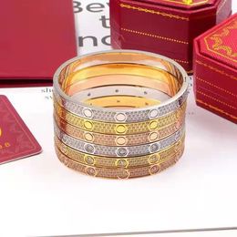 Luxury Bangle Full Diamond Love Bracelet Classic Designer Jewelry for Women 316L Stainless Steel Screwdriver Bracelet