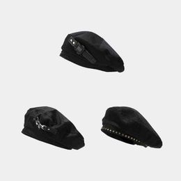 Painter Women Cap Fashion Men Caps For Men Internet Celebrity Black Hat Personality Hats Beret Clothing Accessories J220722