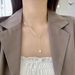 Pearl Necklace Ins Minimalist Cold Wind Design Tide Red Man Temperament Light Luxury Chain Pendant Necklaces