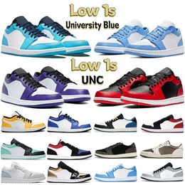 Basketball Shoes Jumpman 1s Low Men Women Reverse Red Mocha Bred Toe UNC Varsity Shadow Game Royal Mens Trainers Outdoor Sneakers 36-45 jorden1s jorda 1