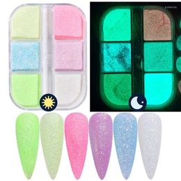 Nail Glitter 6 Colours Luminous Powder Glow In The Dark Neon Pigment Sequins Art Supplies For Women Girls Prud22