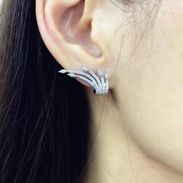 Dangle & Chandelier Women Exquisite Earring Wedding Band Jewellery Wing Shape Cubic Zirconia Fashion Bridal Accessories Zk40Dangle DangleDangl