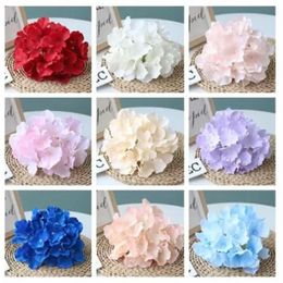 18CM 12Colors Artificial Hydrangea Silk Flower Heads For DIY Wedding Decorative Wall Stage Background Sencery Bouquet Accessory Props