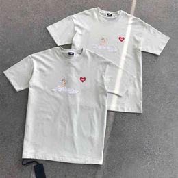 Clothing T-shirt 2021ss Kith Cupid Men Women High Quality Cupid's Heart Tee Heavy Fabric Short Sleeve Tops Inside Tag Label5vng