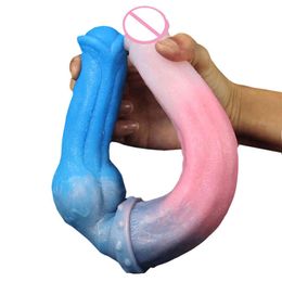 Nxy Anal Toys Double Pagoda Anus Plug Masturbation Dildo Insert Vagina Women Massager Beads Dilator Big Butt Masturbator Erotic Sex 220420