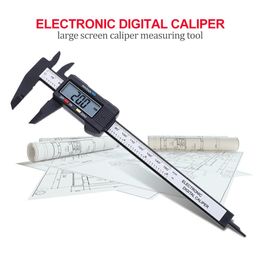 150mm 6inch LCD Digital Ruler Electronic Carbon Fibre Vernier Callipers Gauge Micrometre Measuring Tools For Industrial Automotiv