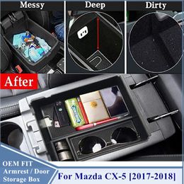 Car Organiser Styling Accessories 1PCS Plastic Interior Armrest Storage Box Case Container Tray For CX-5 2022