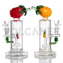Volcanee Hookah Art Water Pipe 10.6 Inch 14mm Female with Bowl Pipe New Design Fruit Pineapple Type Glass Bong Bubbler Dab Rig