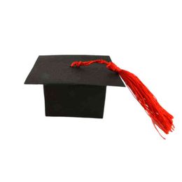 graduation cap gift box Canada - 50Pcs Bachelor Hat Candy Box Cap Bag Graduation Candy Favor Gift Boxes Packaging Bags With Tassels Celebration Party Decoration J220714