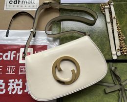 Realfine Bags 5A 699268 28cm Small Blondie White Leather Handbag Shoulder Purses For Women with Dust bag