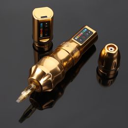Professional Wireless Tattoo Machine Kit Strong Coreless Motor 1800mAh Lithium Battery Rotary Exo Pen for Artist 220617