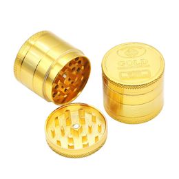 Wholesale 40mm/50mm/55mm/63mm 4Layer GOLD Zinc Alloy Metal Herb dry Grinder Spice Smoking Tobacco Grinders Spice Crusher Hand Muller