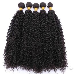 synthetic curly hair extensions weave UK - Synthetic Kinky Curly Hair Weave 100% Heat Resistant Hair Bundles 100g pack Extensions for Women 220712