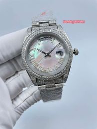 Popular hip hop diamond watch silver stainless steel case strap automatic movement Watch